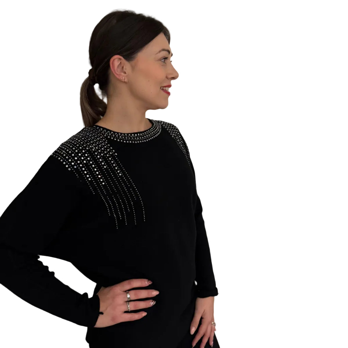 Paramour PK8020 Diamante Knit Jumper