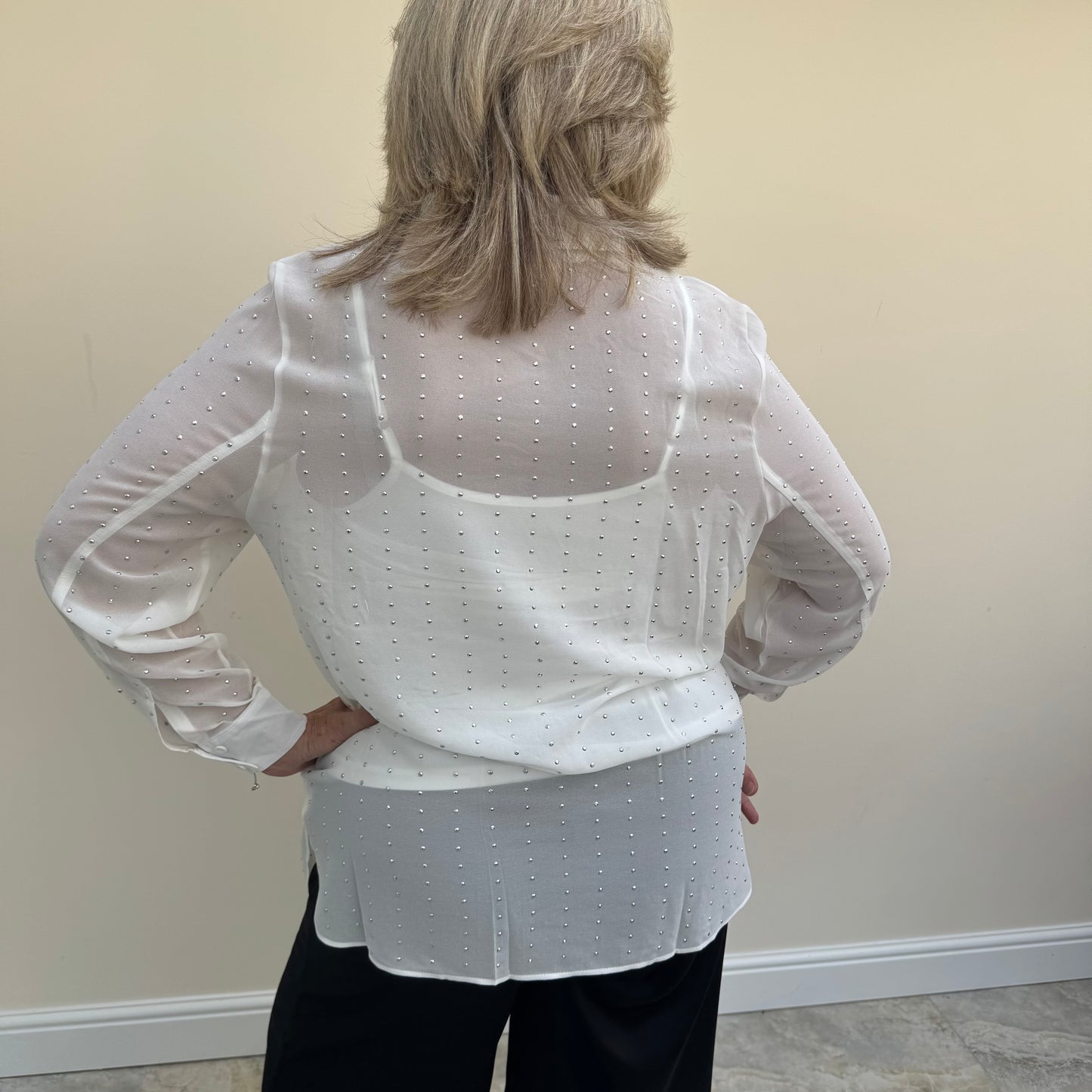 Malissa J WF1336 Studded Shirt with Vest