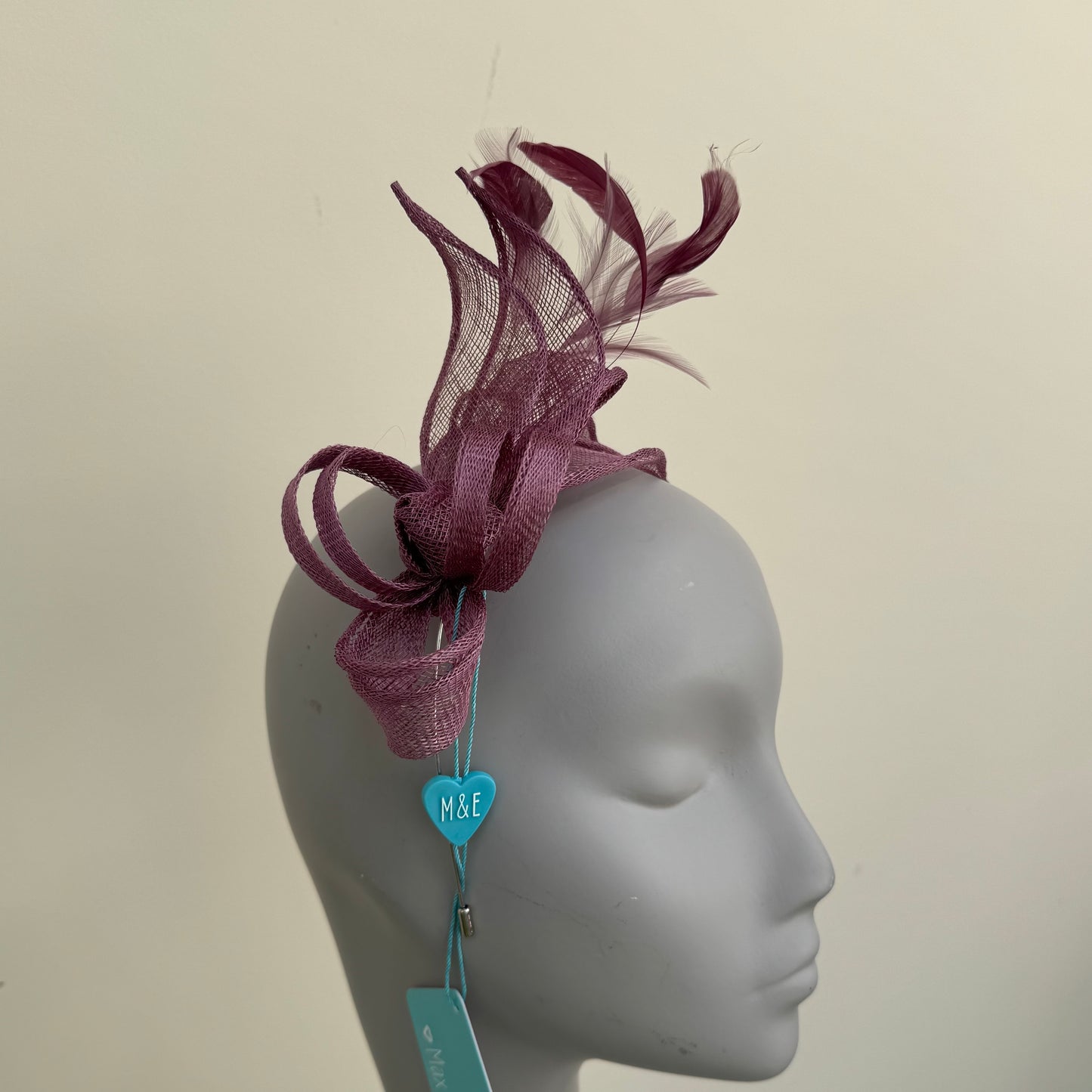 Max and Ellie BF3 Purple Small Fascinator on Headband