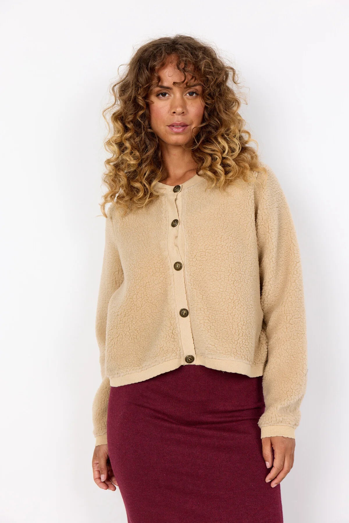 Soyaconcept AW25 Onyx 7 Sherpa Cropped Jacket