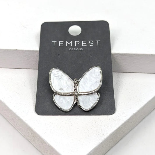 Tempest DH035B Mother Of Pearl Butterfly Brooch