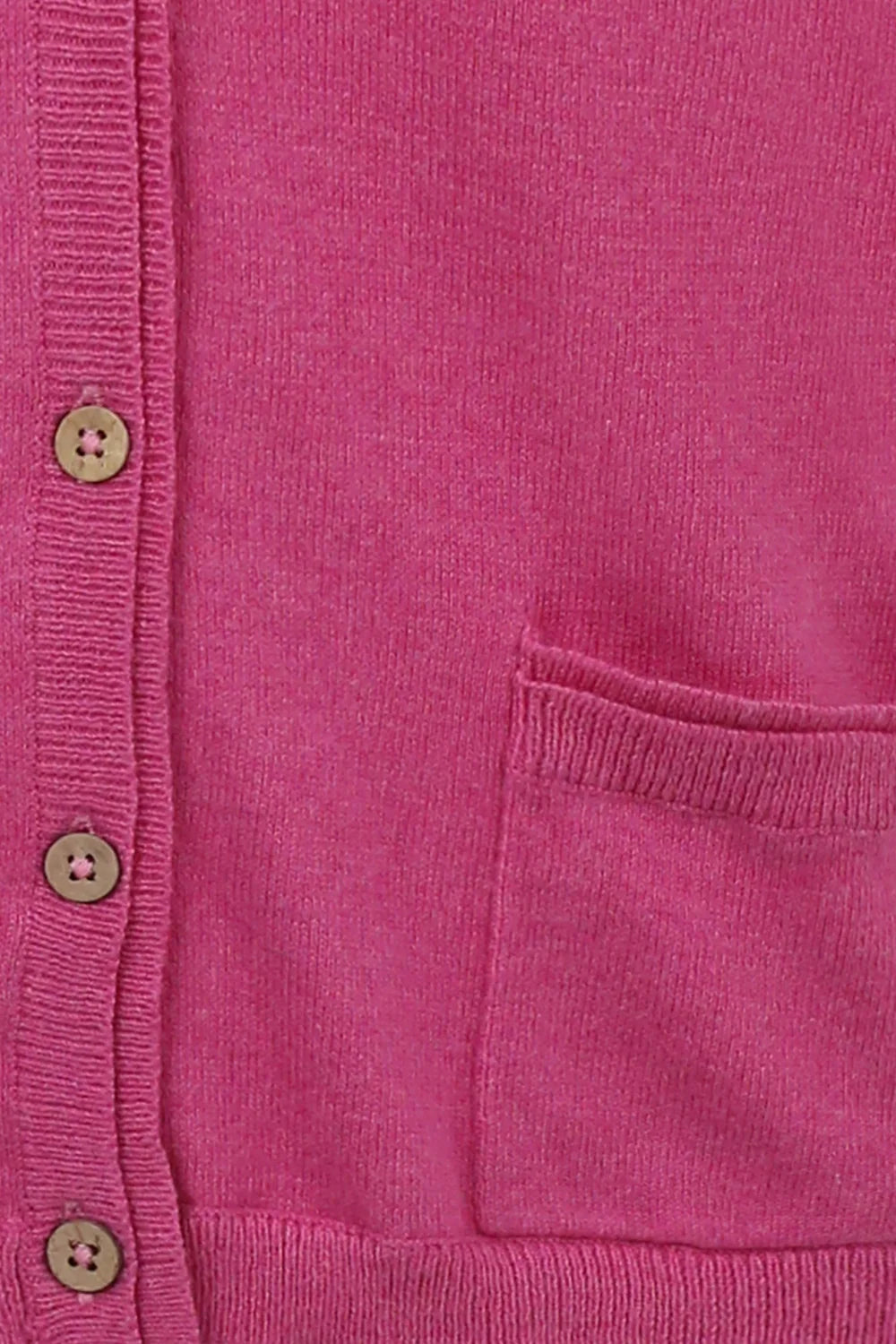 Mistral Cactus Flower Pink Double Rib Detail Melange Cotton Cardi