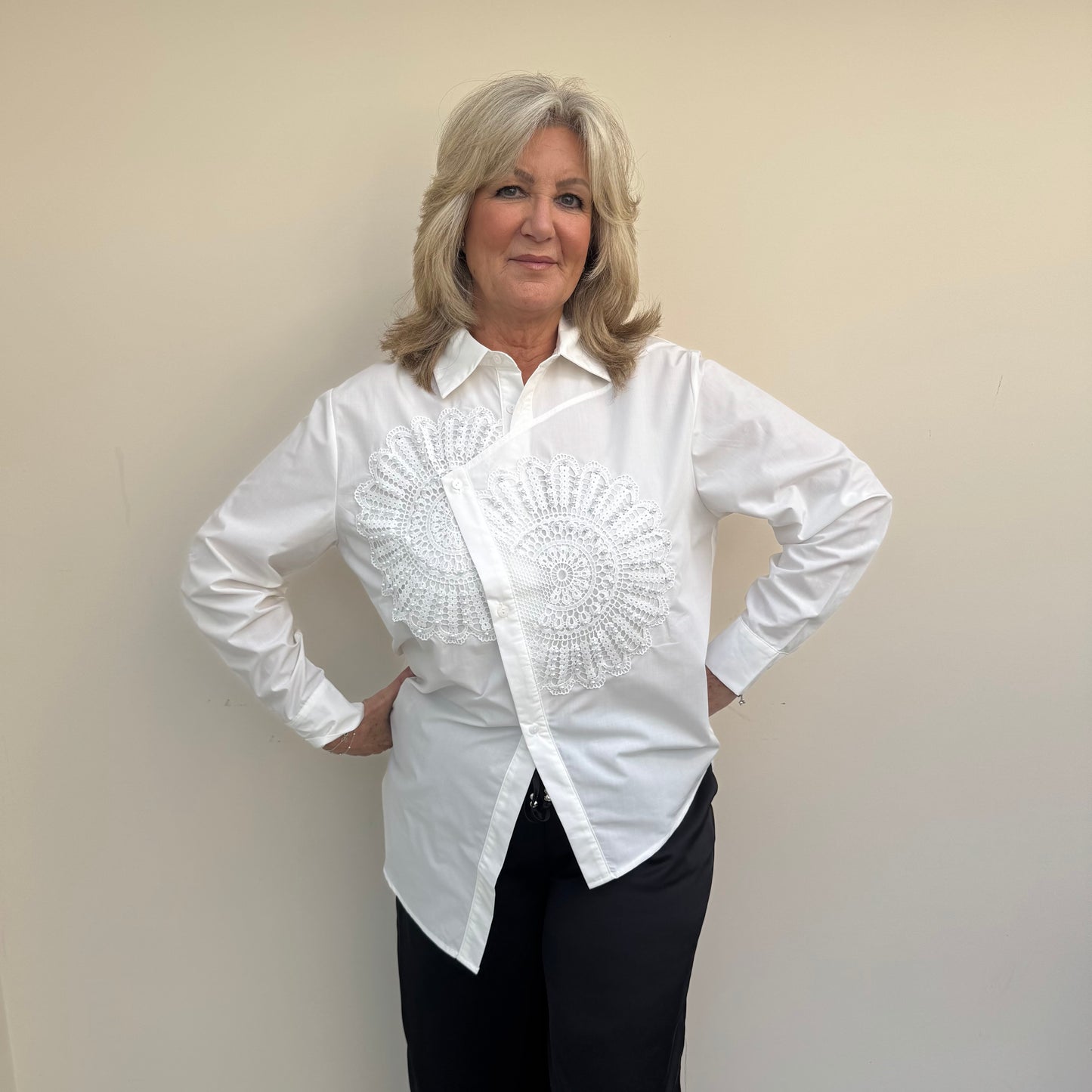 Malissa J WF2573 Beaded Applique Shirt