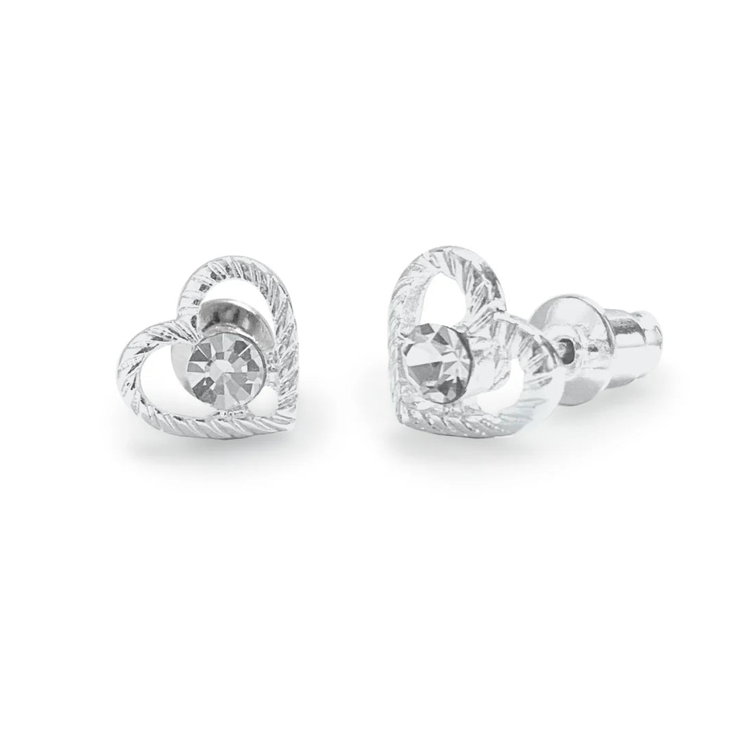 Life Charms E155 Crystal Heart Studs