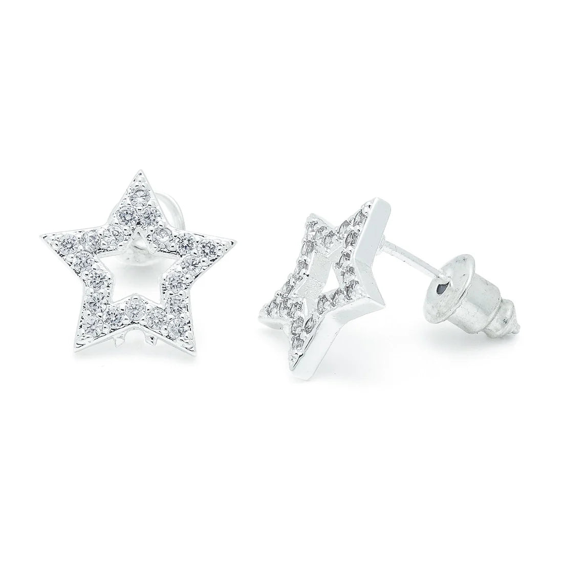 Life Charms E161S Open Star Silver Studs Silver