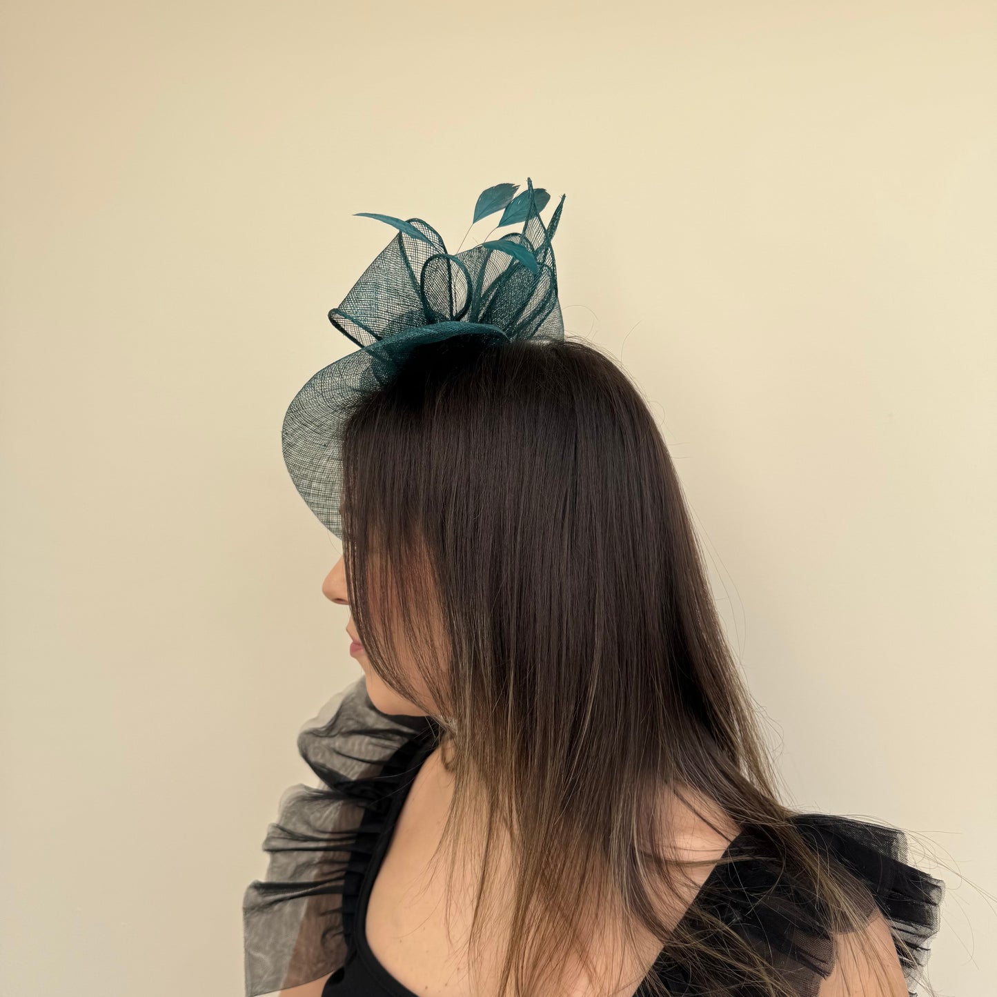 J Bees JB18/097 Forest Teal Fascinator