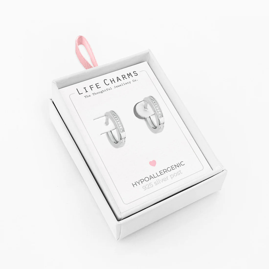 Life Charms E192S Silver Hoop Earrings