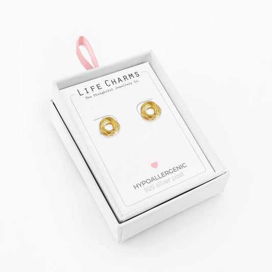 Life Charms E196 Knot Stud Earrings