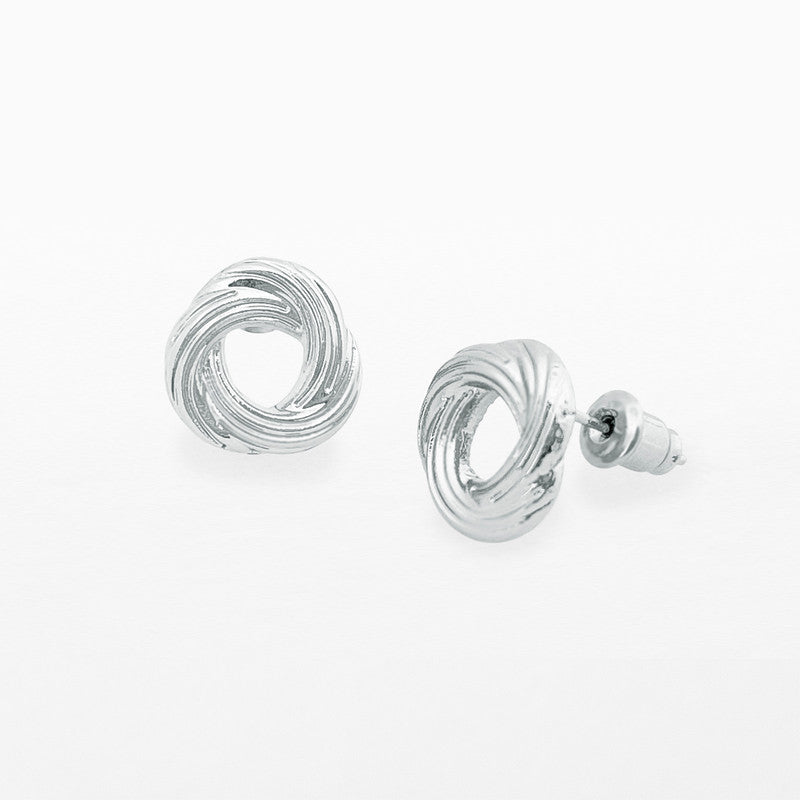 Life Charms silver knot stud earrings