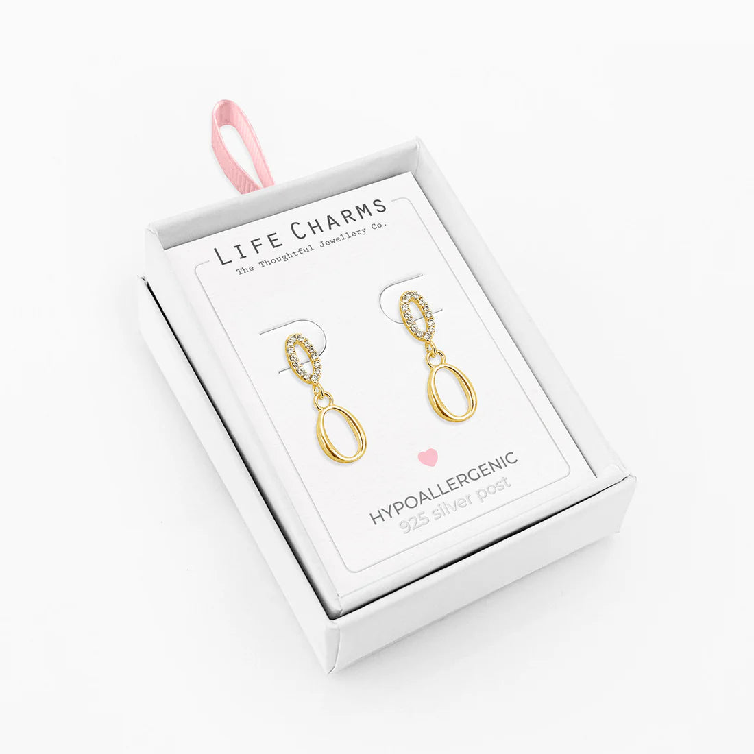 Life Charms E205 Drop Stud Earrings