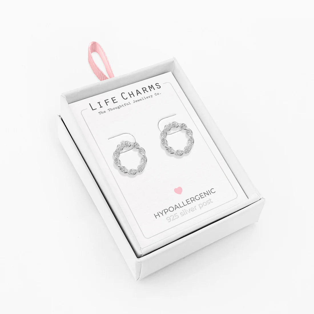 Life Charms E233S Open Silver Circle Stud Earrings Silver