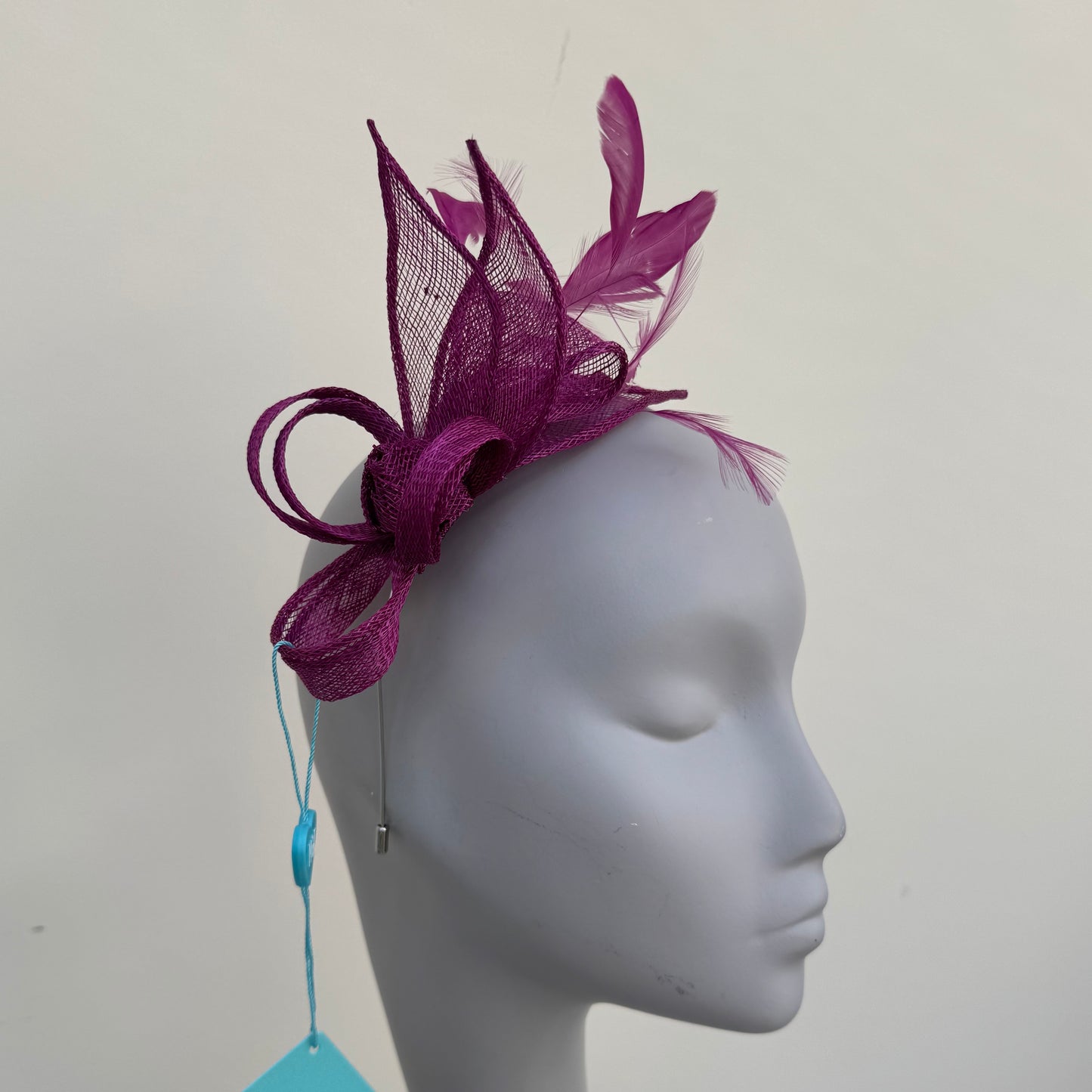 Max and Ellie BF3 Purple Small Fascinator on Headband