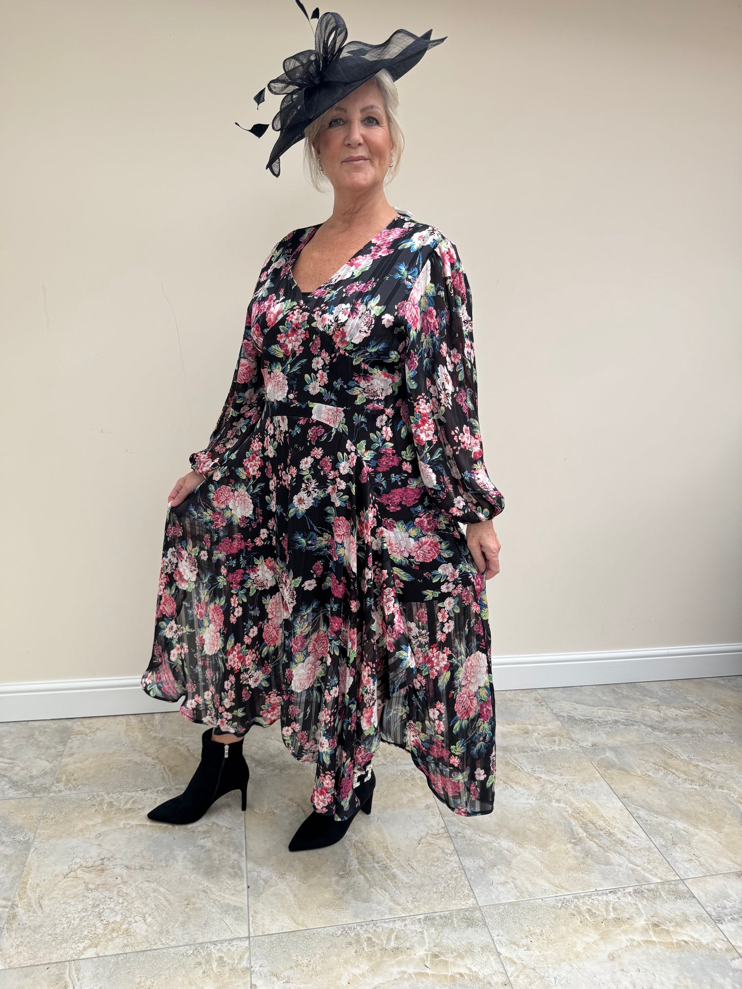 Malissa J WF1744 Floral Chiffon Dress