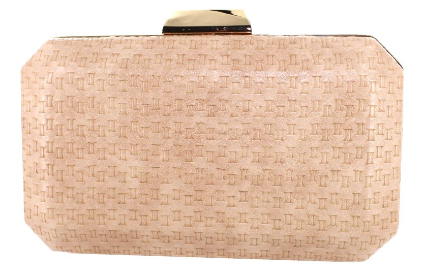 Mac Faux Leather Weave Detail Clutch Bag