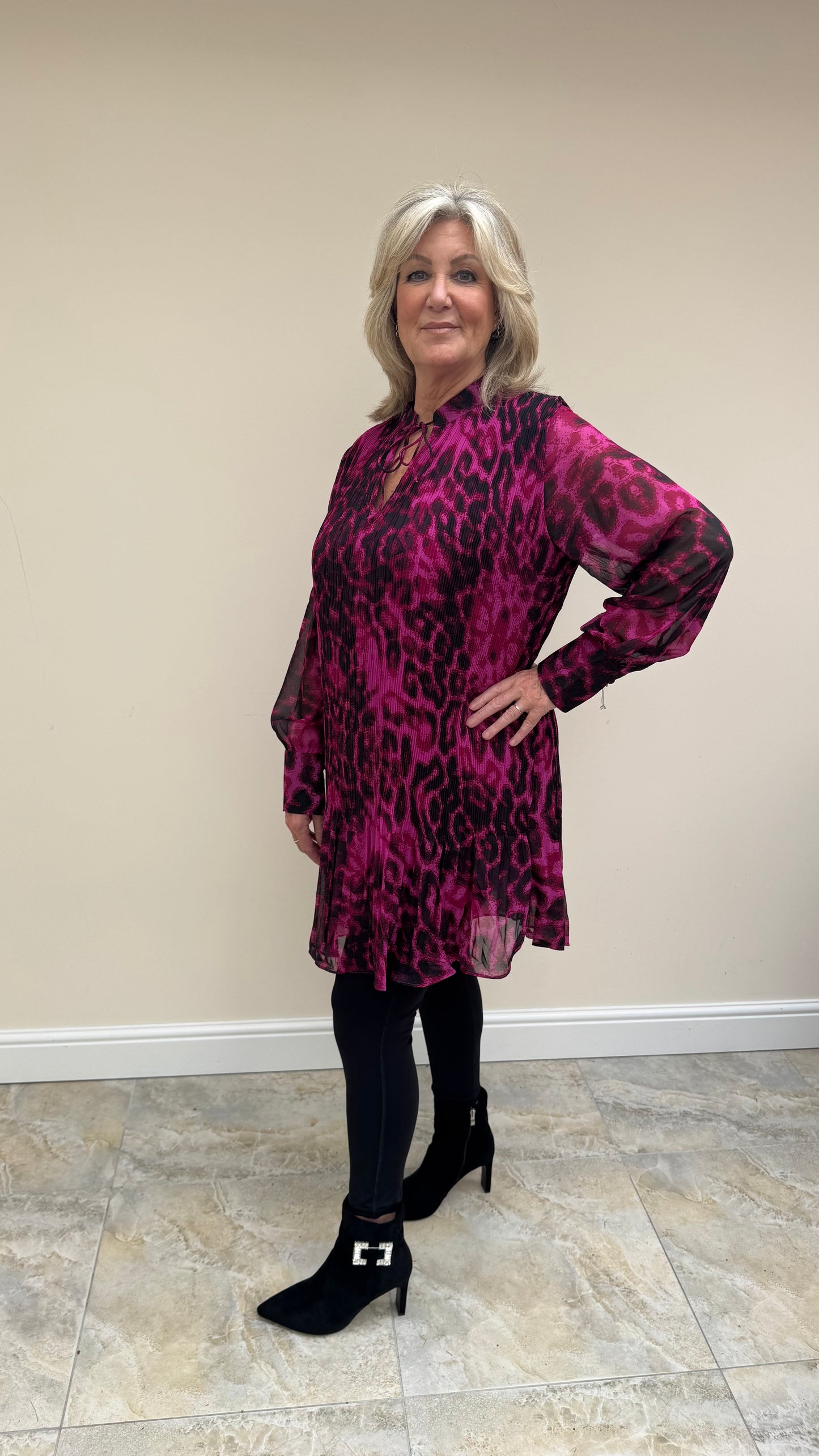 Malissa J WF1645 Chiffon Patterned Tunic