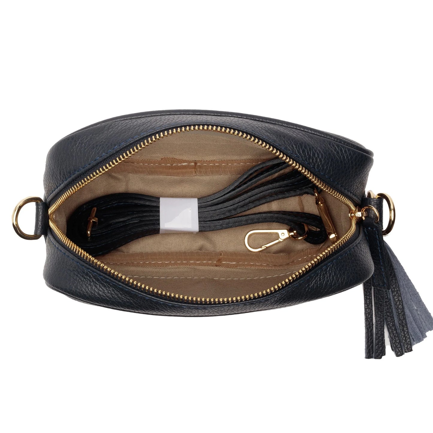 Elie Beaumont Navy Leather Crossbody Bag