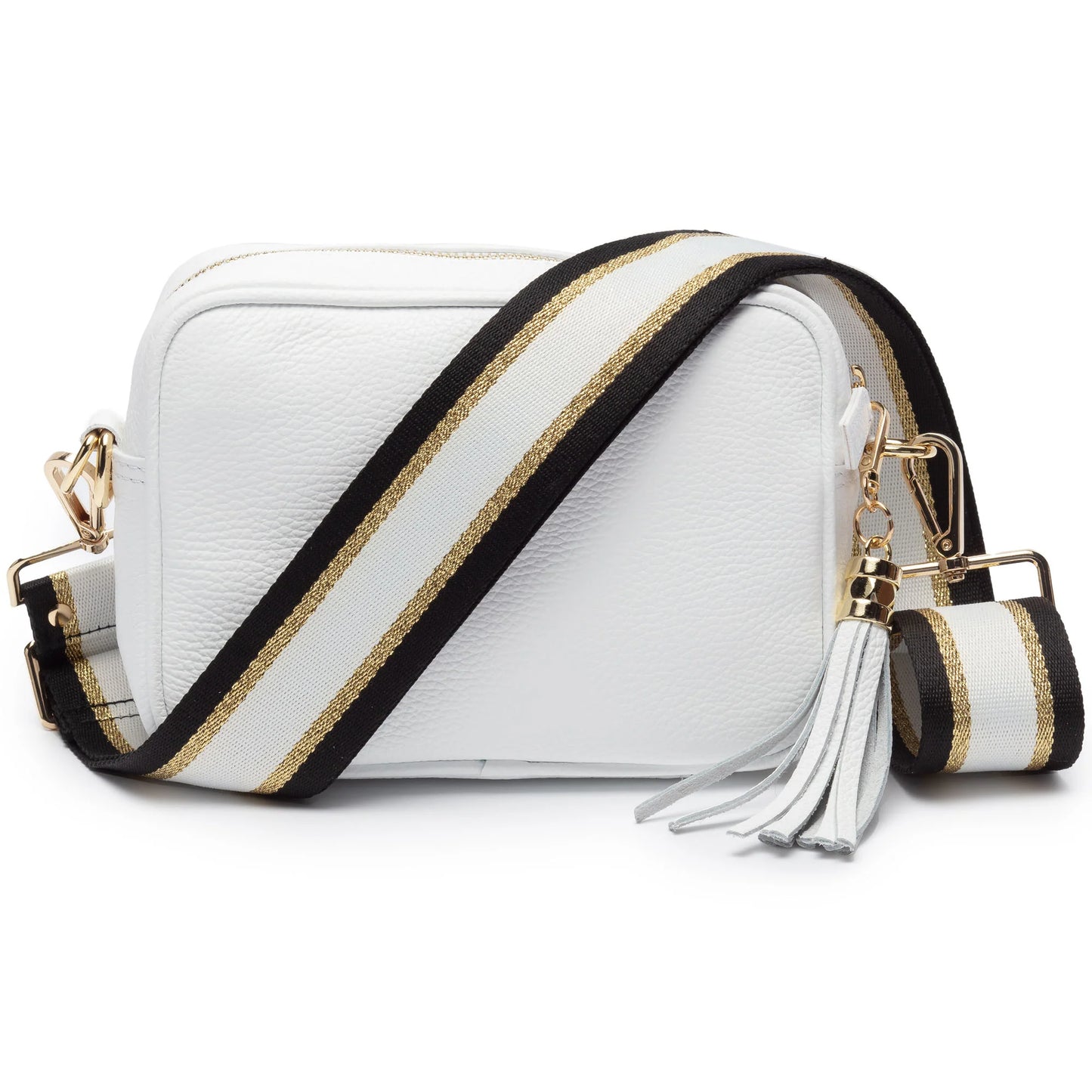 Elie Beaumont White Leather Crossbody Bag