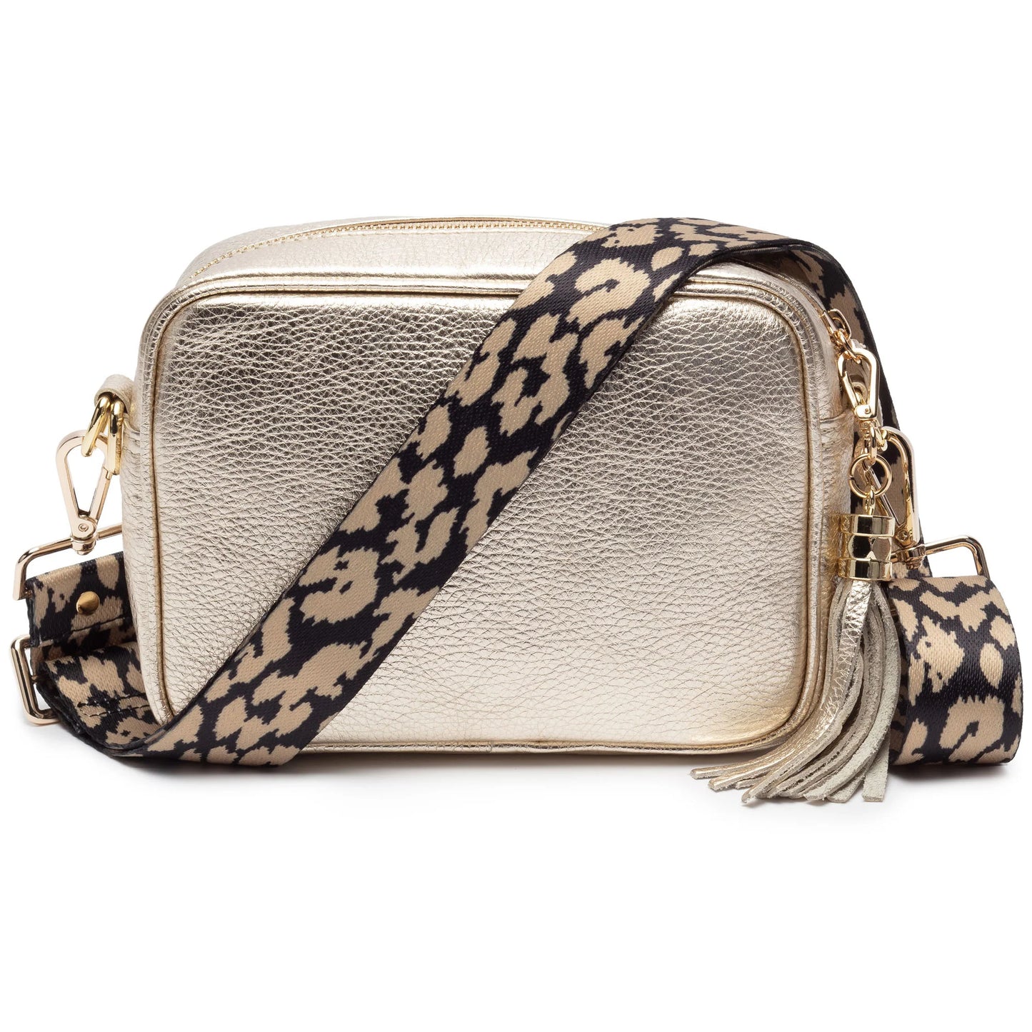Elie Beaumont Gold Leather Crossbody Bag