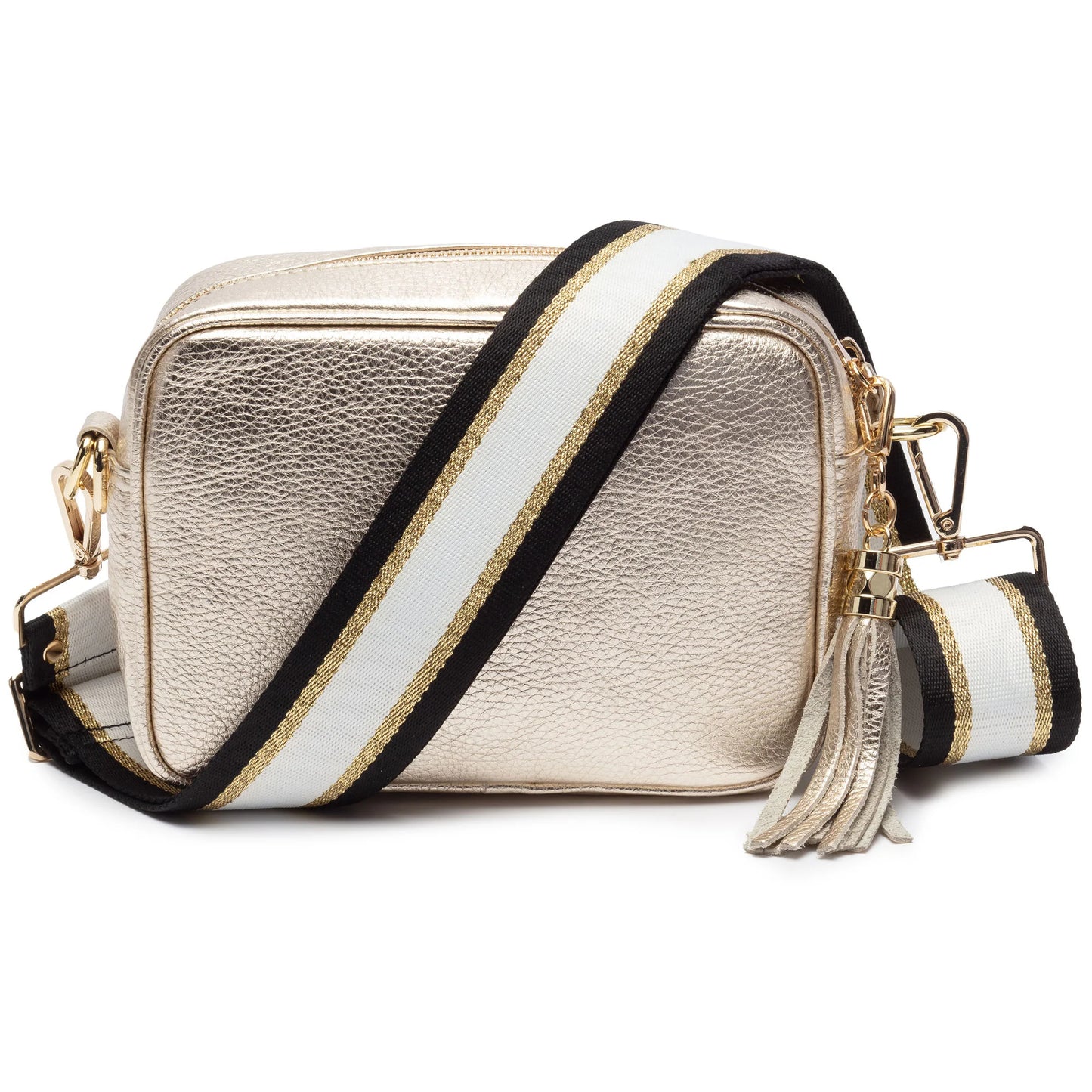 Elie Beaumont Gold Leather Crossbody Bag