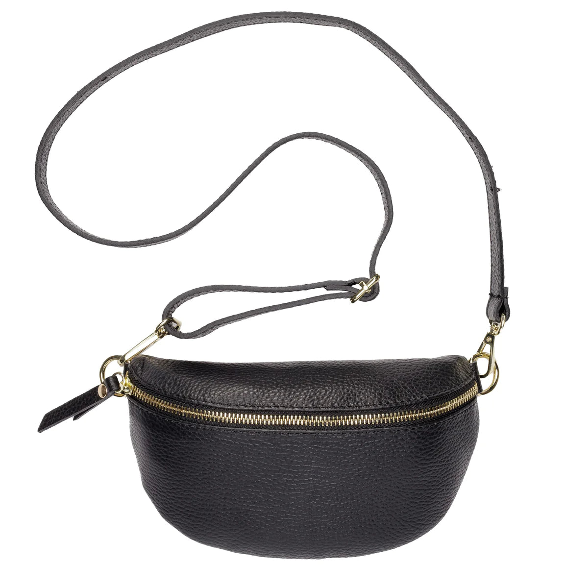 Black leather sling bag best sale