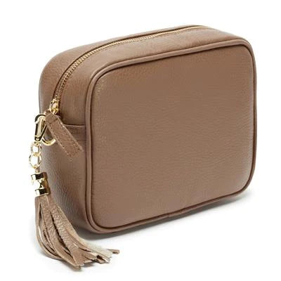 Elie Beaumont Taupe Leather Crossbody Bag