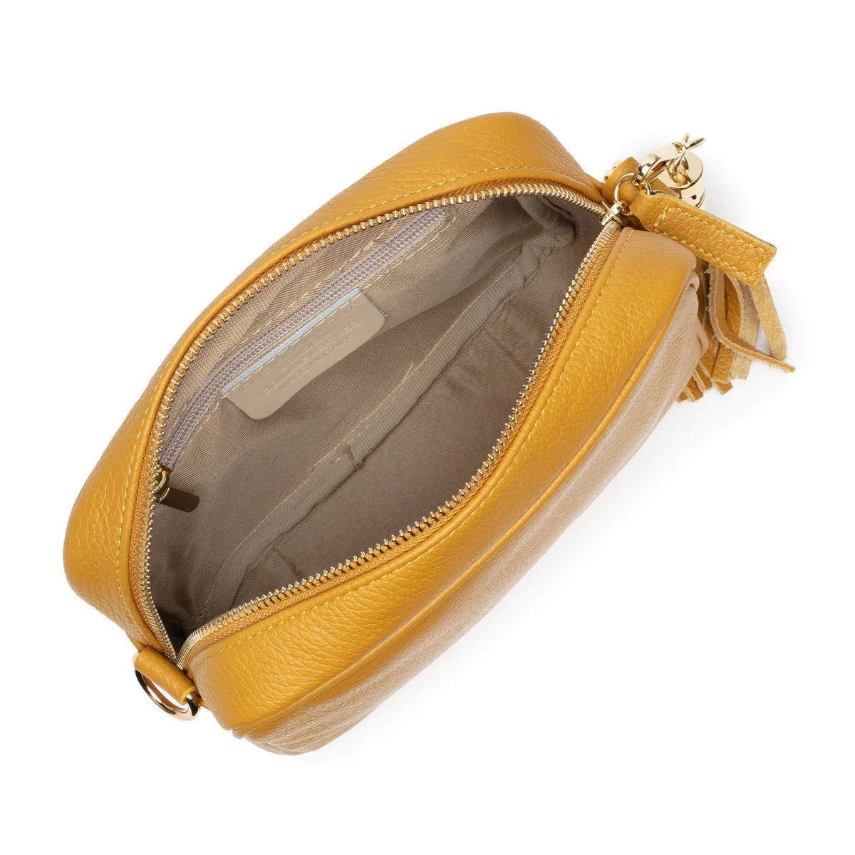 Elie Beaumont Mustard Leather Crossbody Bag