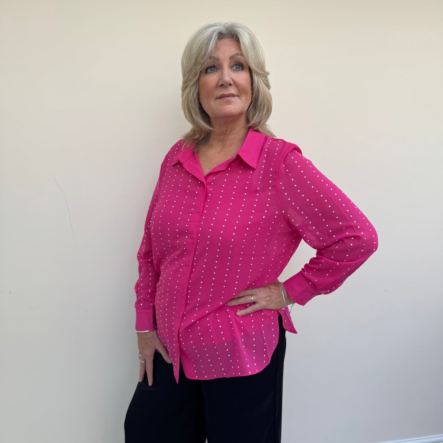 Malissa J WF1336 Studded Shirt with Vest