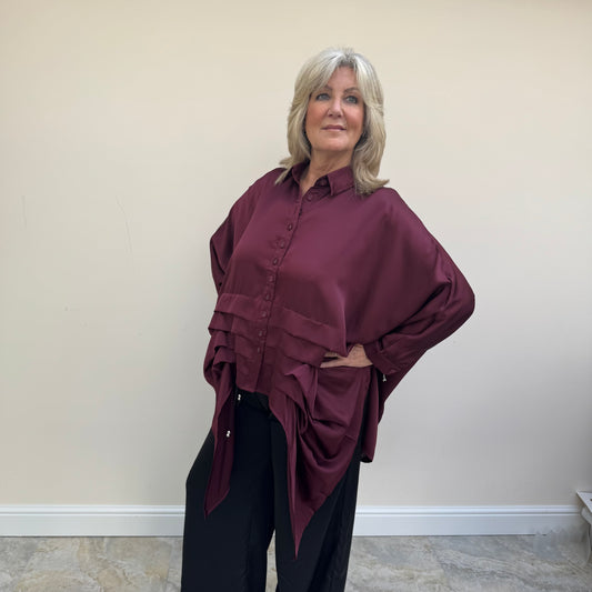 Malissa J WF2556 Oversized Woven Shirt