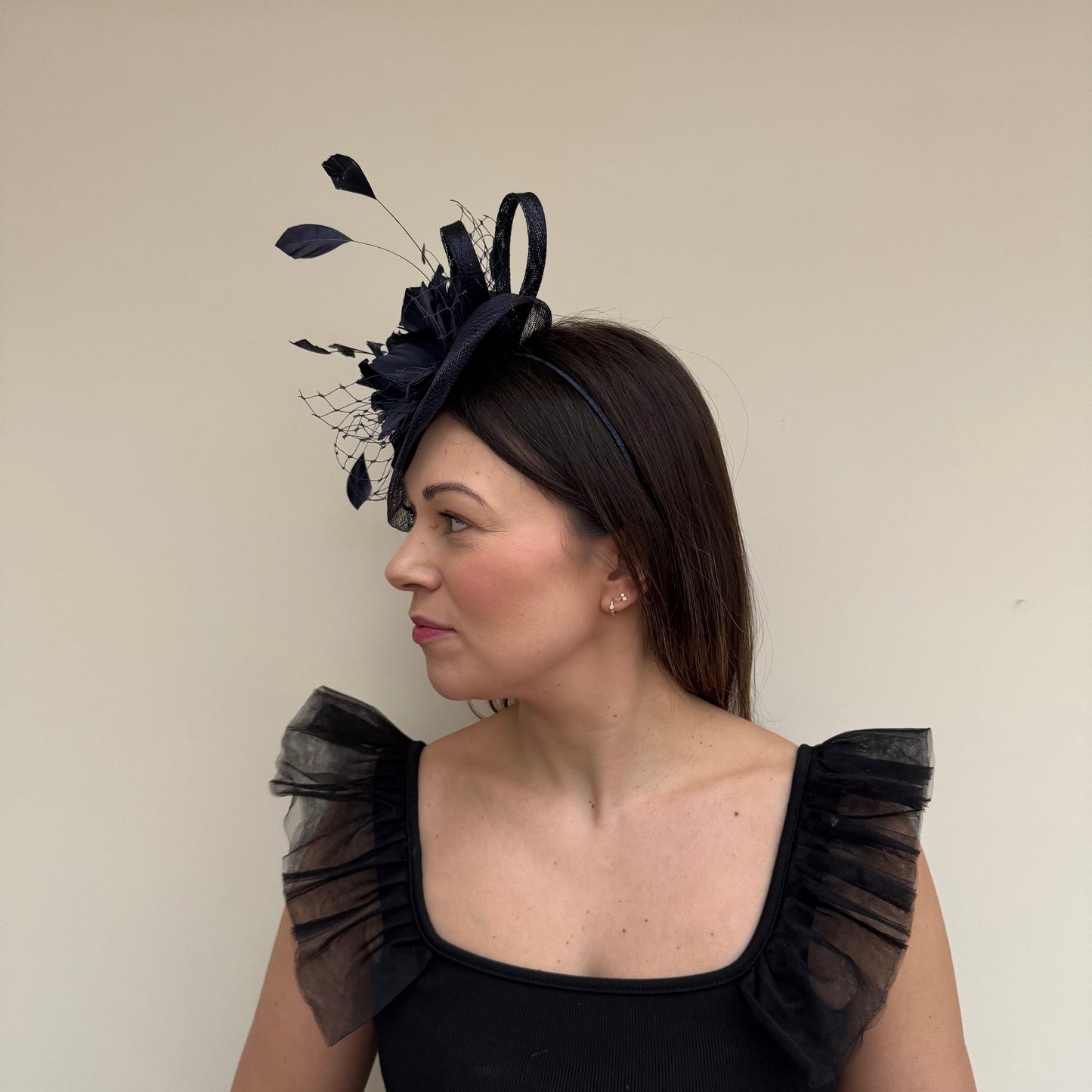 JBees JB18/040 Fascinator with Feathers in Blues