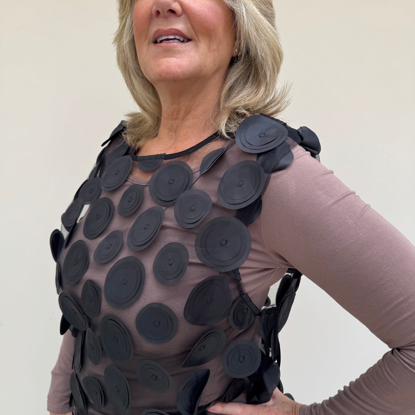 Malissa J WF2616 Circle Mesh Tank Top Vest