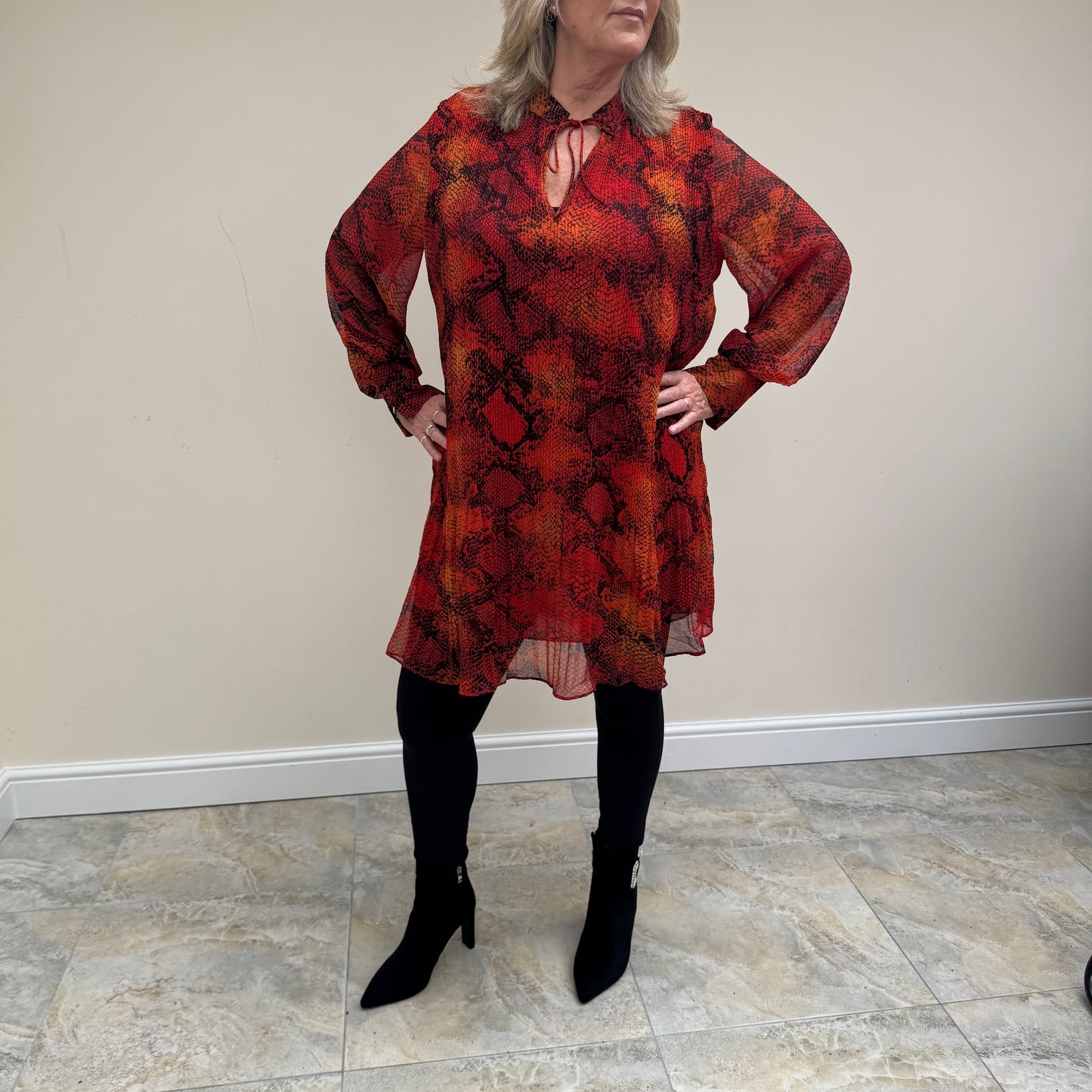 Malissa J WF1645 Chiffon Patterned Tunic