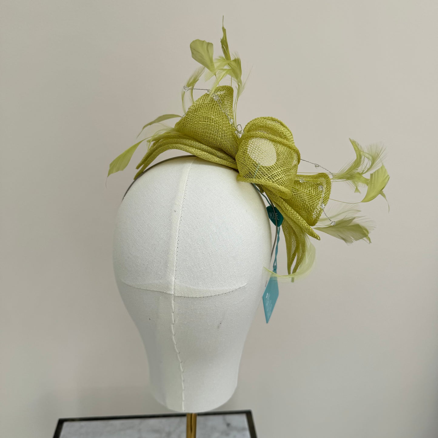 Max and Ellie CF1 Fascinator with Sparkle in Greens