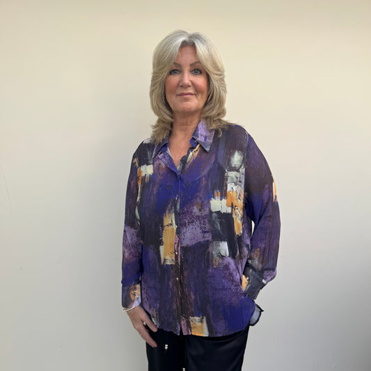 Malissa J WF2571 Printed Chiffon Blouse