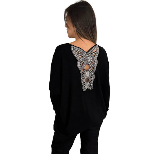 Paramour PK8005 Black Butterfly Back Jumper