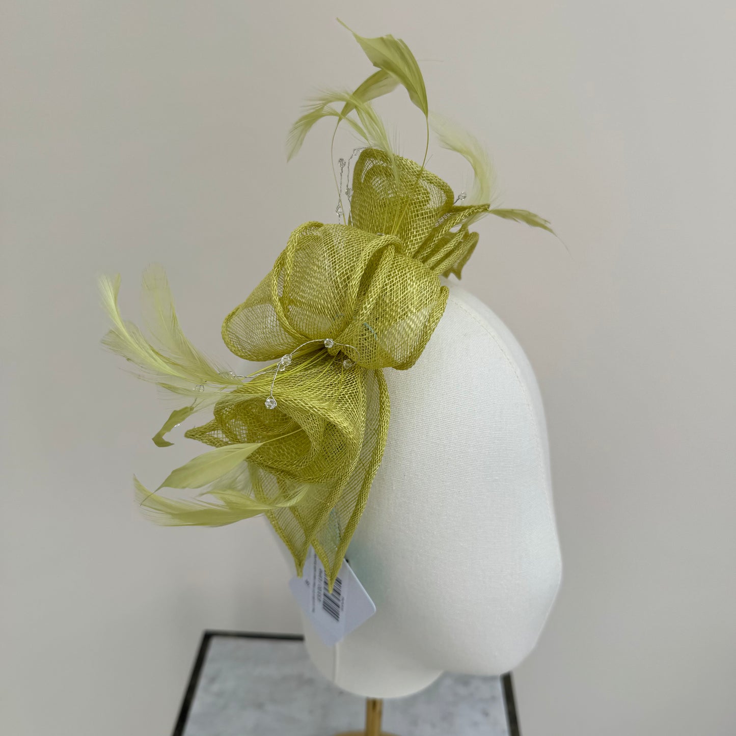 Max and Ellie CF1 Fascinator with Sparkle in Greens