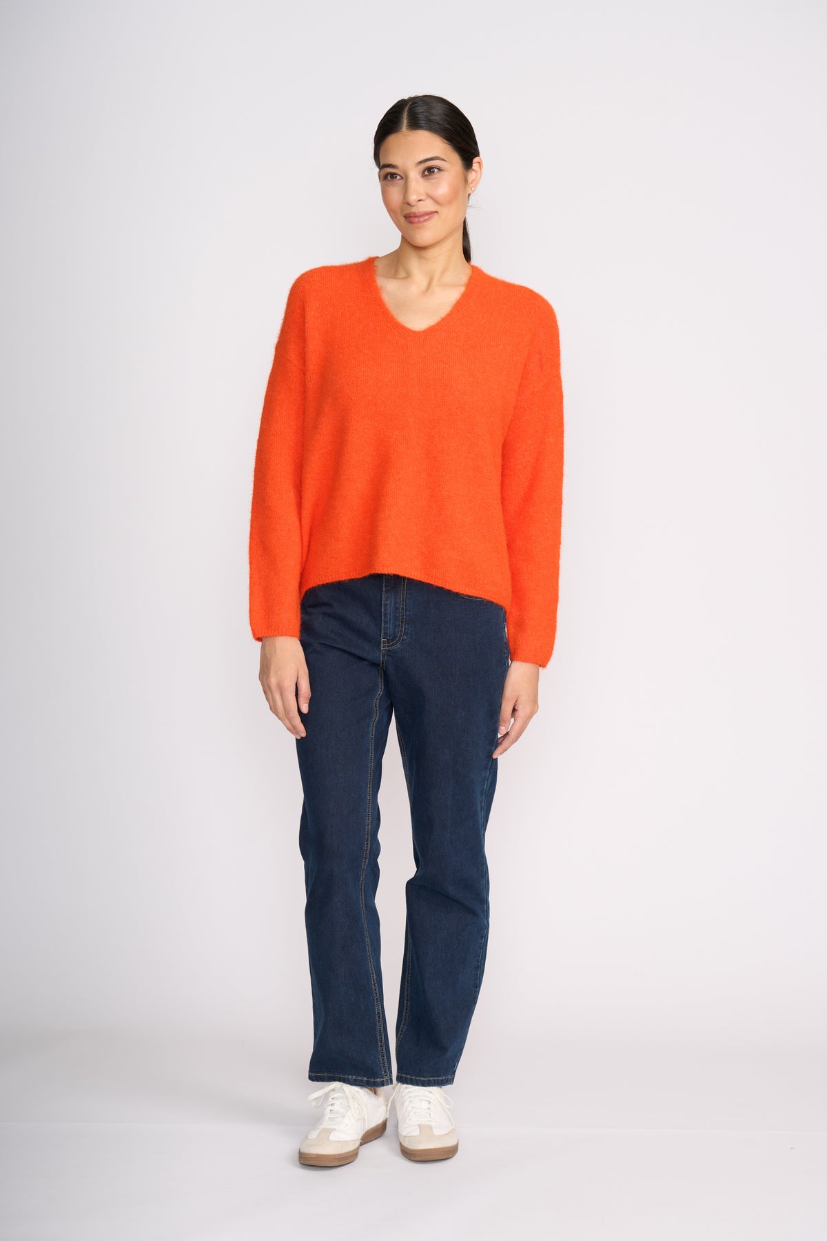 Foil Electric Orange Half Sweater