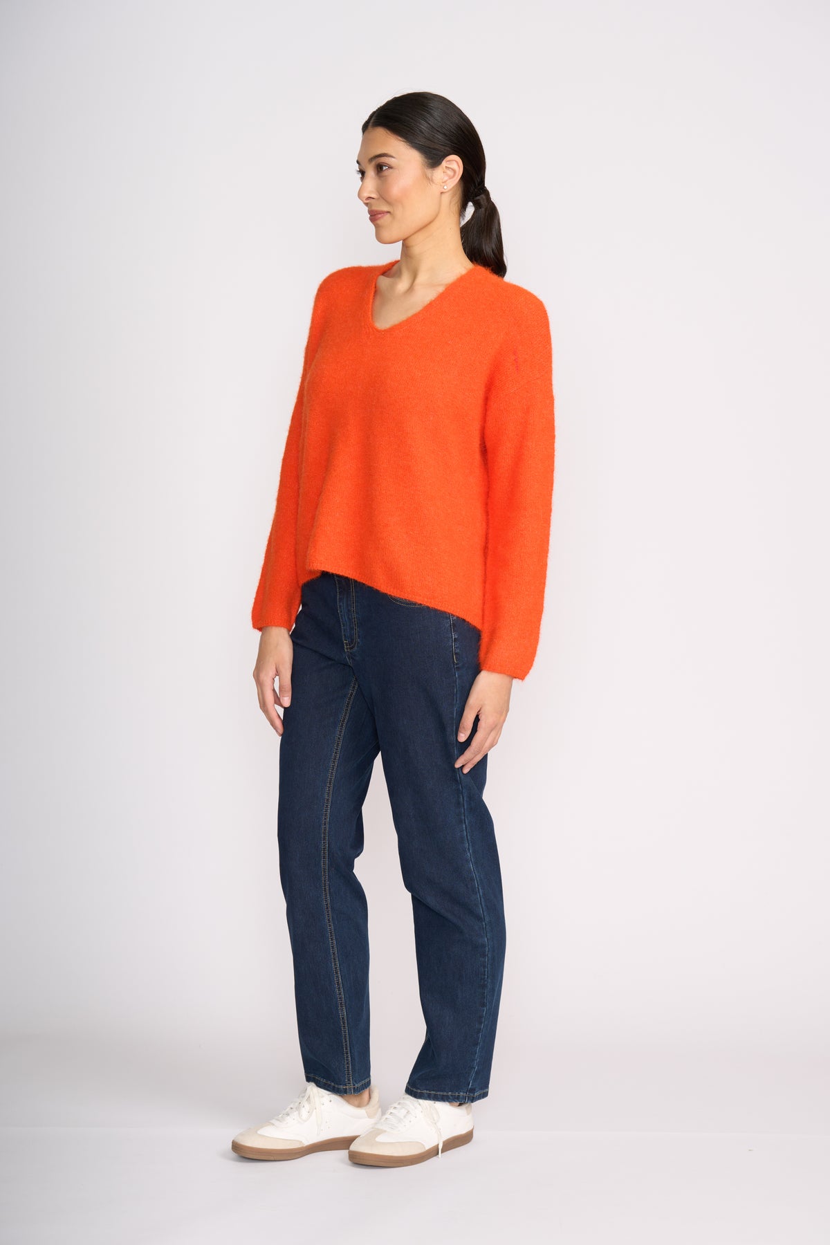 Foil Electric Orange Half Sweater