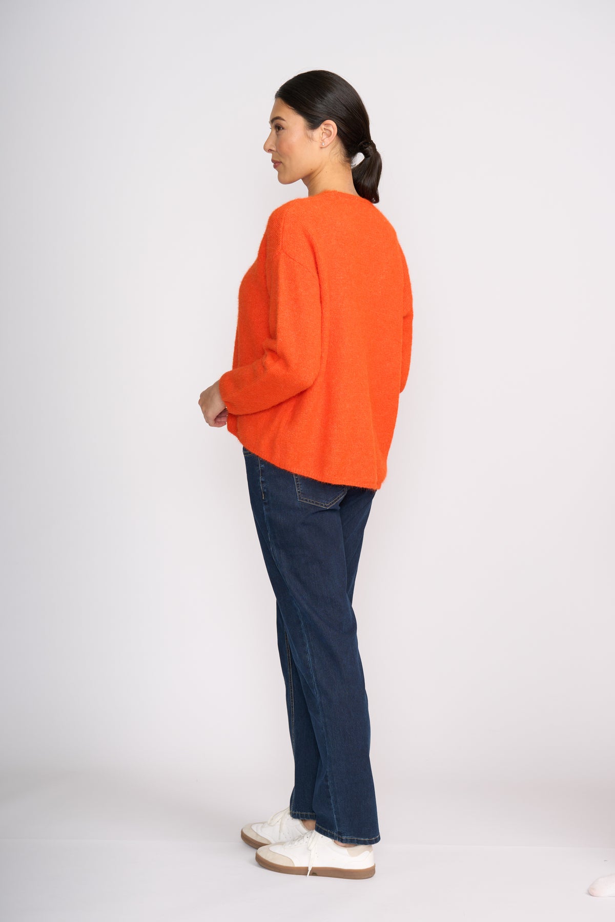 Foil Electric Orange Half Sweater