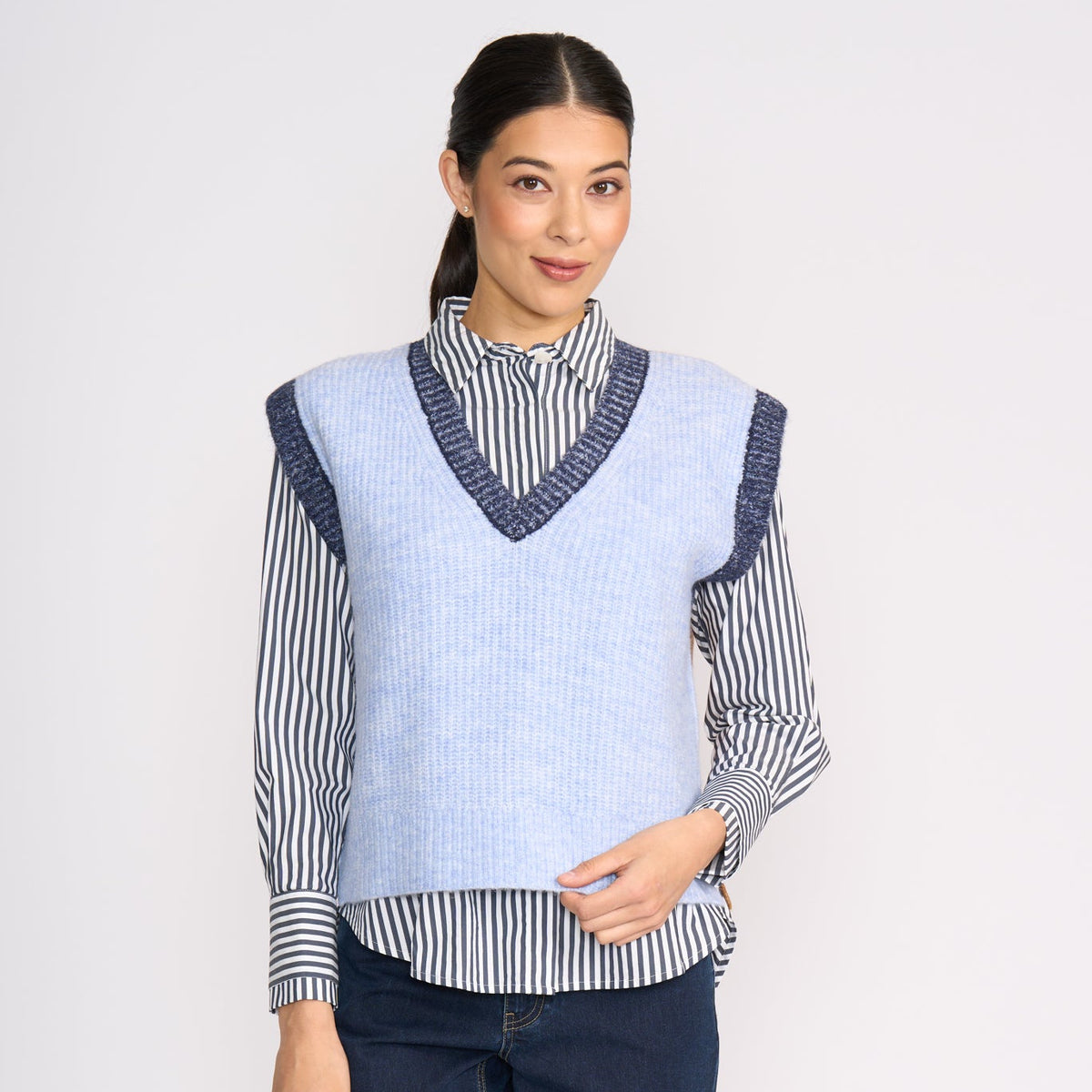 Foil Plush Love Vest  Blue Combo