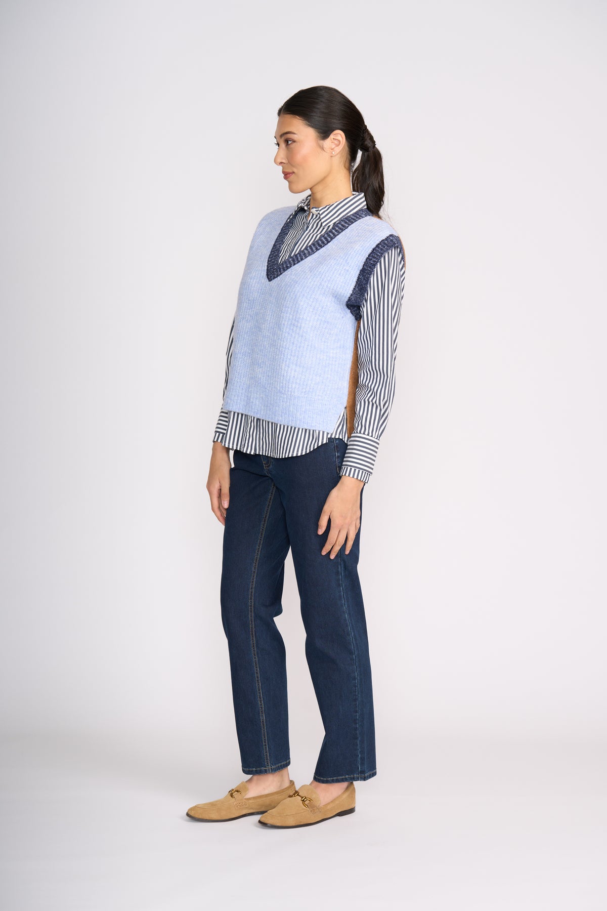 Foil Plush Love Vest  Blue Combo