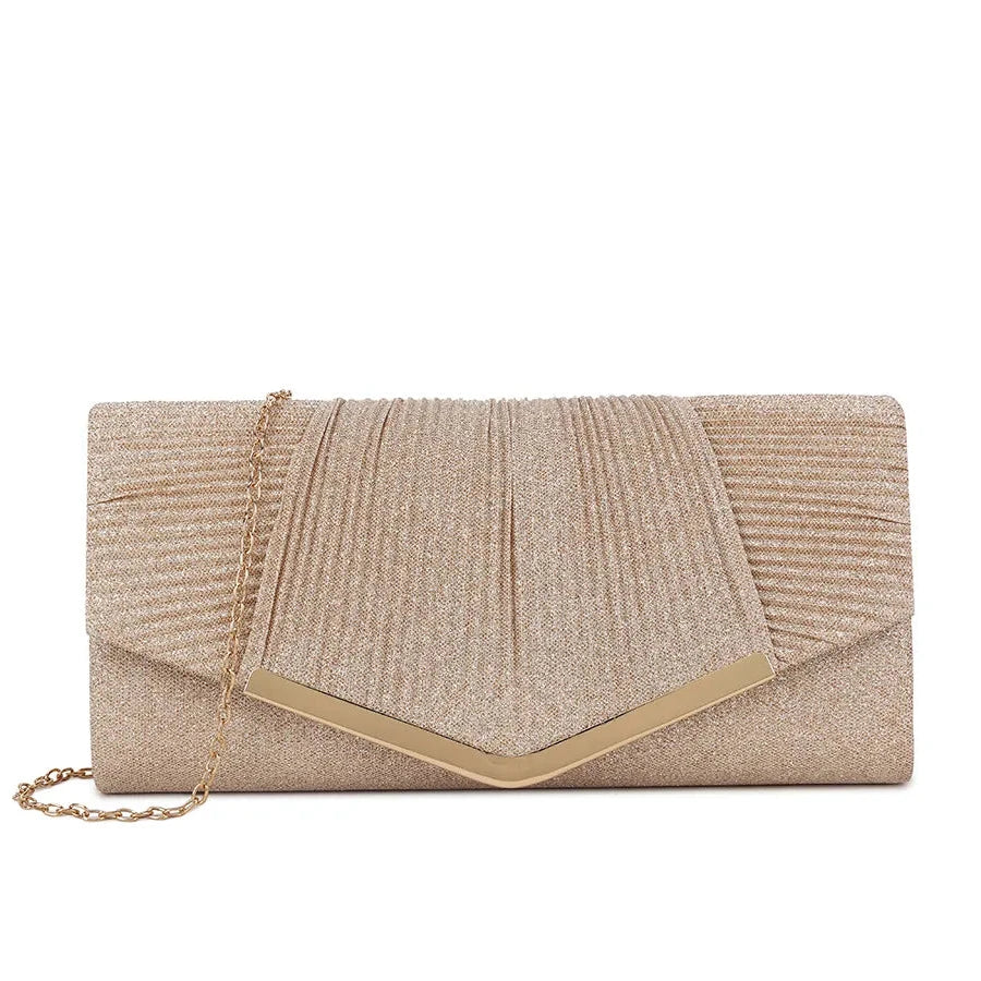 Koko Y2973 Gold Glitter Clutch Bag