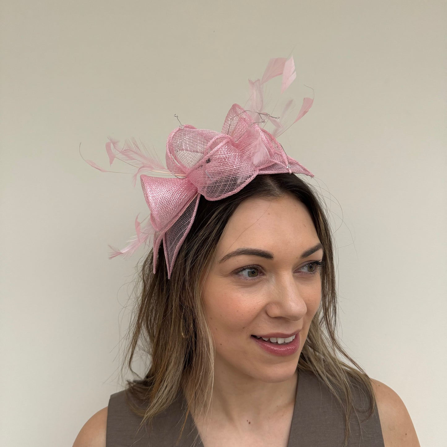 Max and Ellie CF1 Fascinator with Sparkle in Pinks