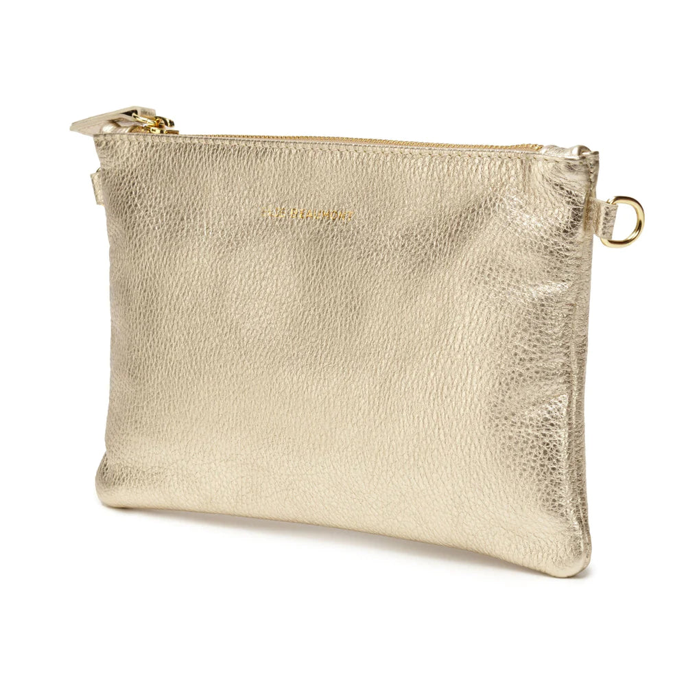 Elie Beaumont Gold Leather Pouch Bag