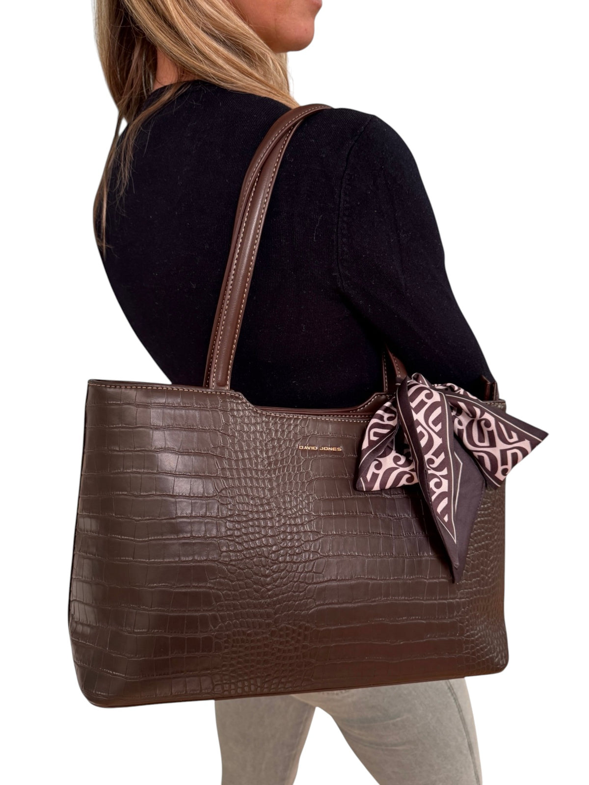 David Jones CM8534 Moc Croc Shoulder Bag
