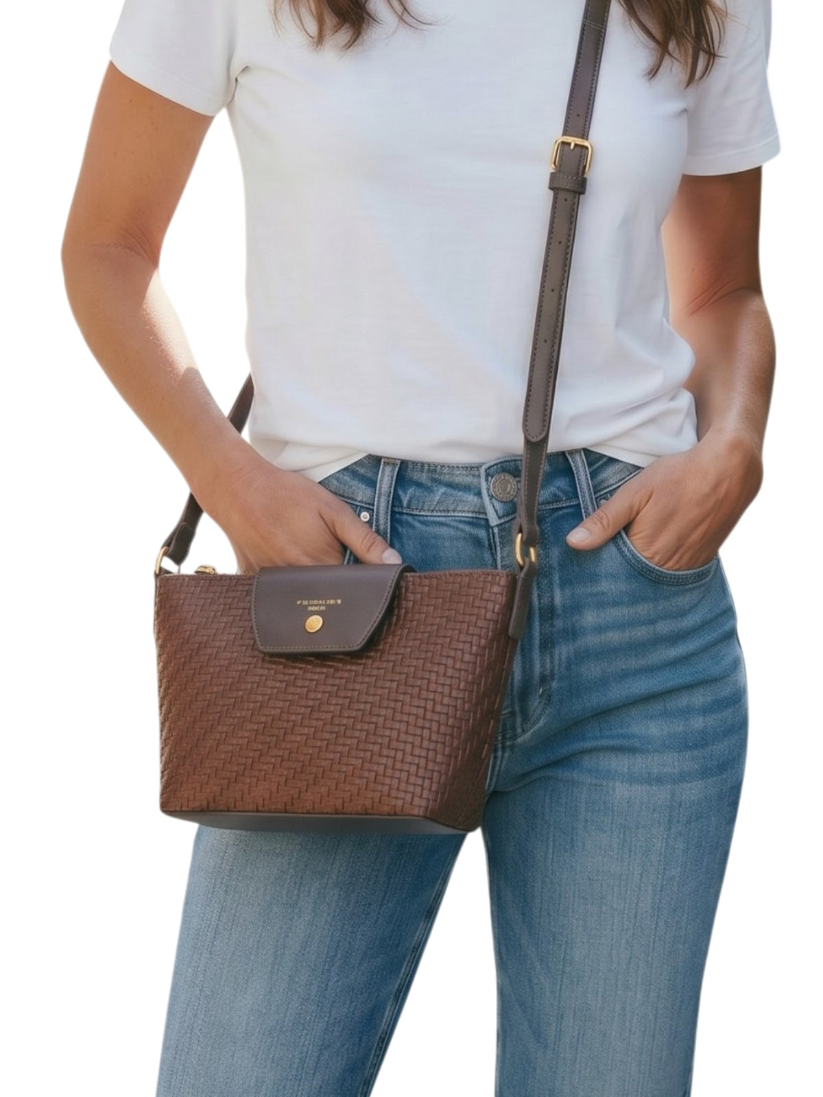 David Jones CM8659 Weaved Small Crossbody Bag