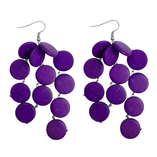 Lotus Feet H15C Purple Cascade Earrings