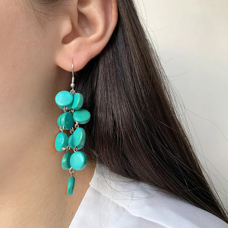 Lotus Feet H20CE2 Turquoise Blue Earrings