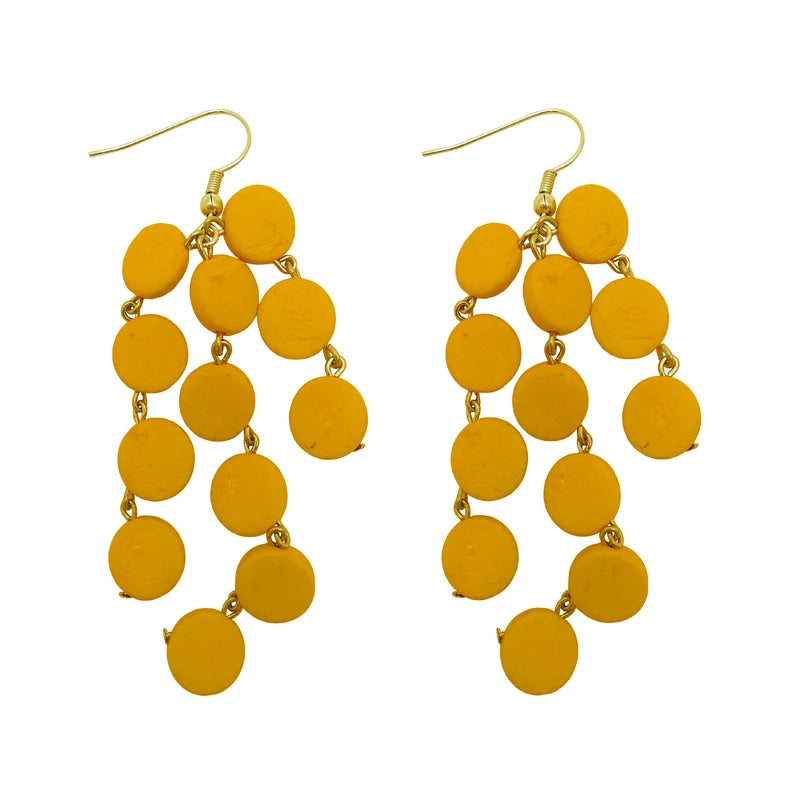 Lotus Feet H20CE5 Mustard Cascade Earrings