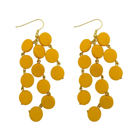 Lotus Feet H20CE5 Mustard Cascade Earrings