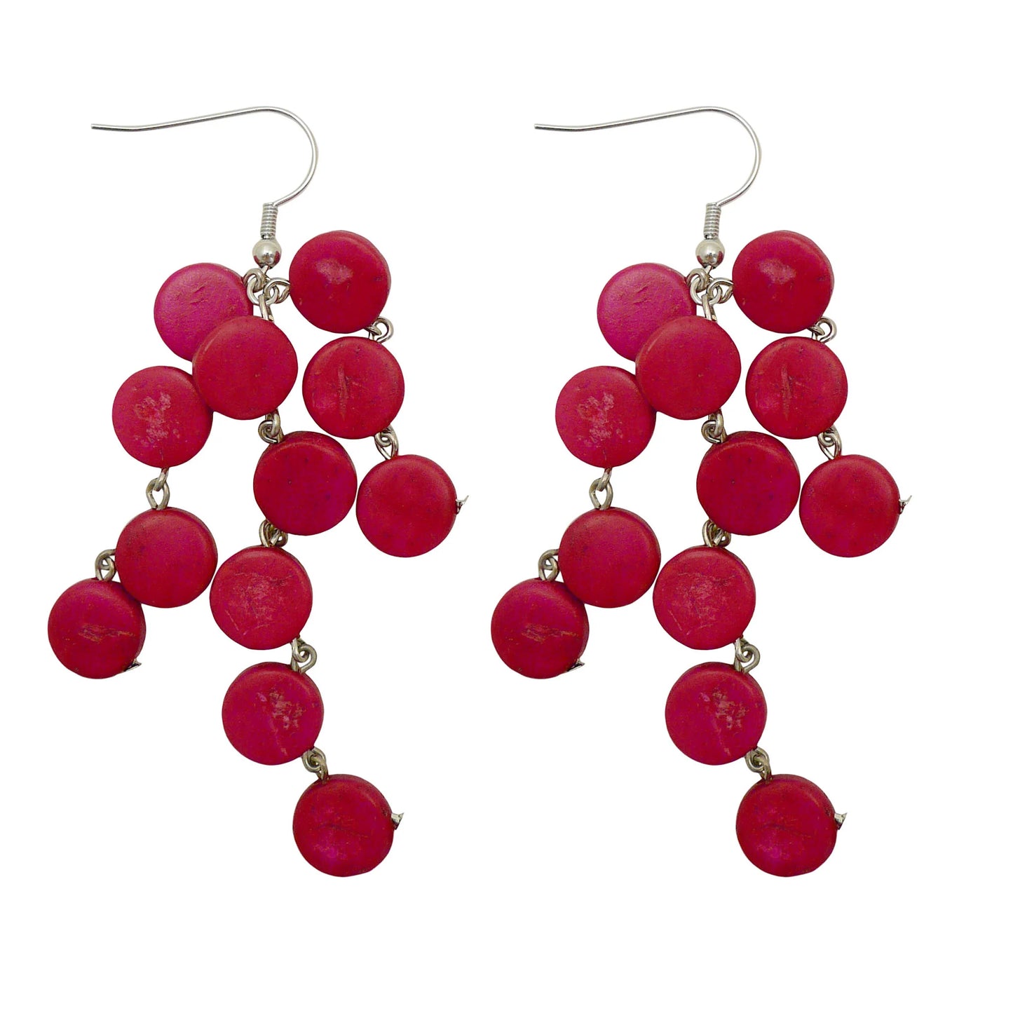Lotus Feet H20CE9 Fuchsia Pink Earrings